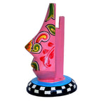 Hand-Painted Wooden Abstract Face Sculpture, A Stunning Artistic Accent WD-18-B