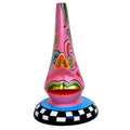 Hand-Painted Wooden Abstract Face Sculpture, A Stunning Artistic Accent WD-18-B