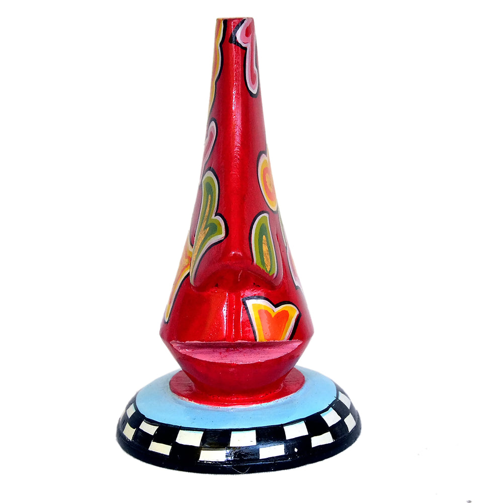 Hand-Painted Wooden Abstract Face Sculpture, A Stunning Artistic Accent WD-18-C