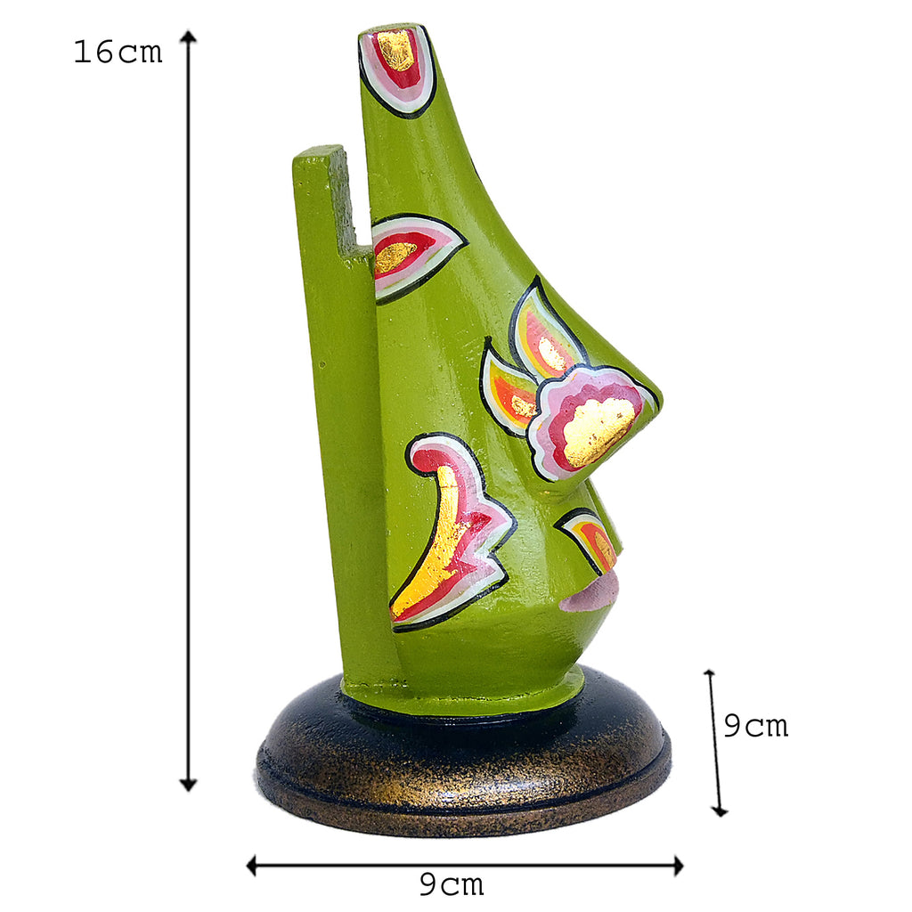 Hand-Painted Wooden Abstract Face Sculpture, A Stunning Artistic Accent WD-18-D