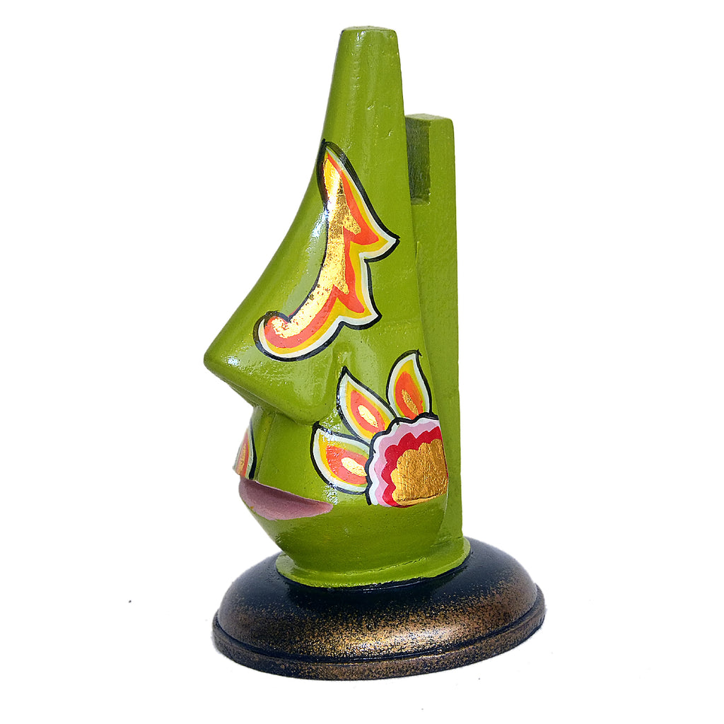 Hand-Painted Wooden Abstract Face Sculpture, A Stunning Artistic Accent WD-18-D