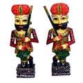 Handcrafted Wooden Rajasthani Warrior Figurines - Set of 2 WD-193-C