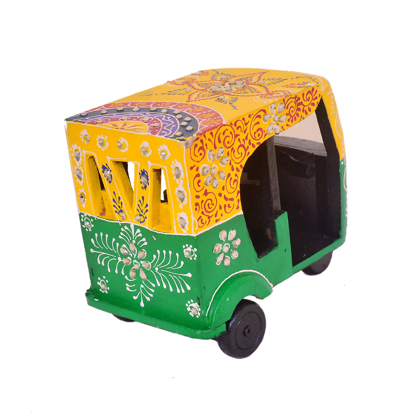 Hand-Painted Indian Auto-Rickshaw Decorative Piece WD-194-A