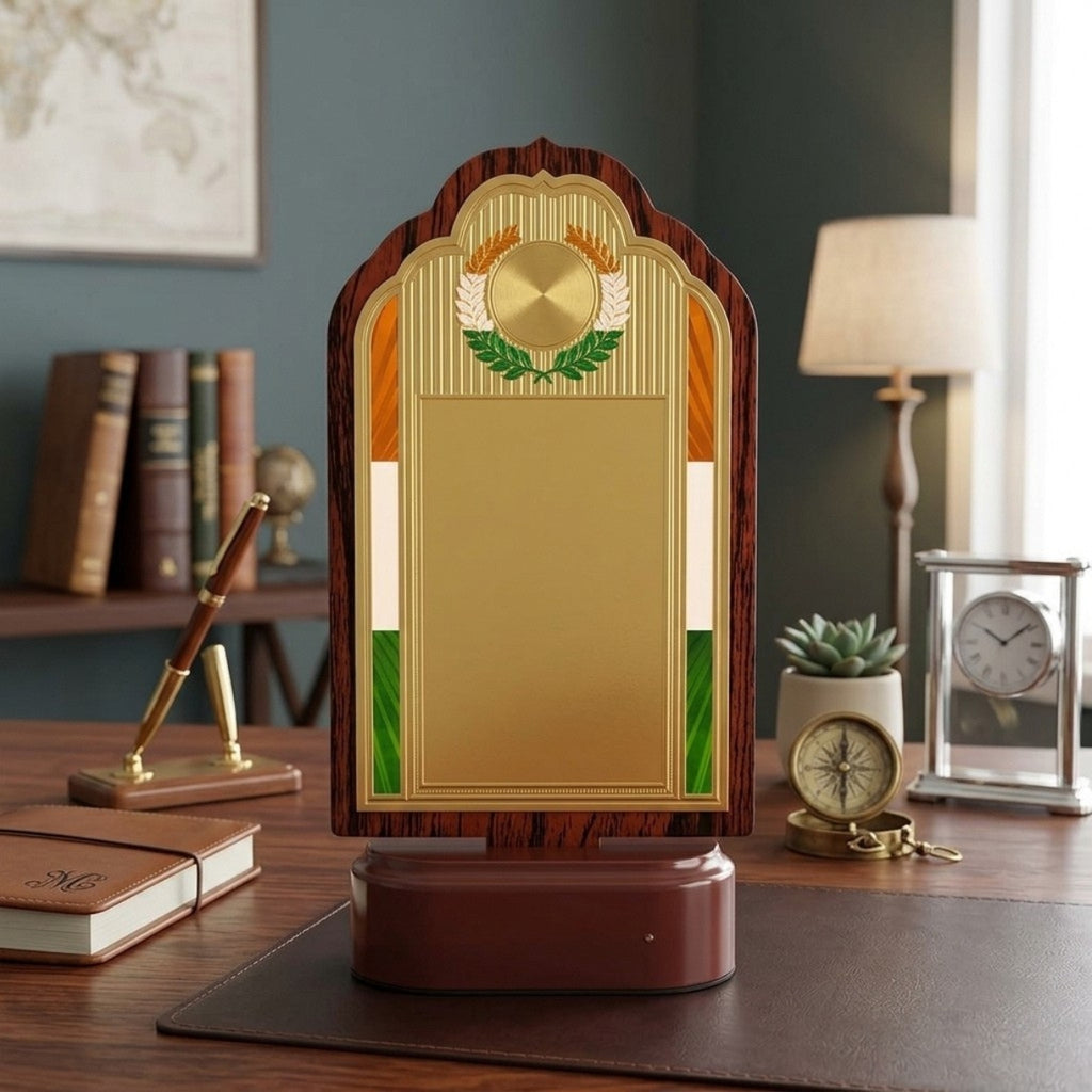 Premium Fiber Award Trophy | Patriotic Tri-Color Recognition Memento M-591