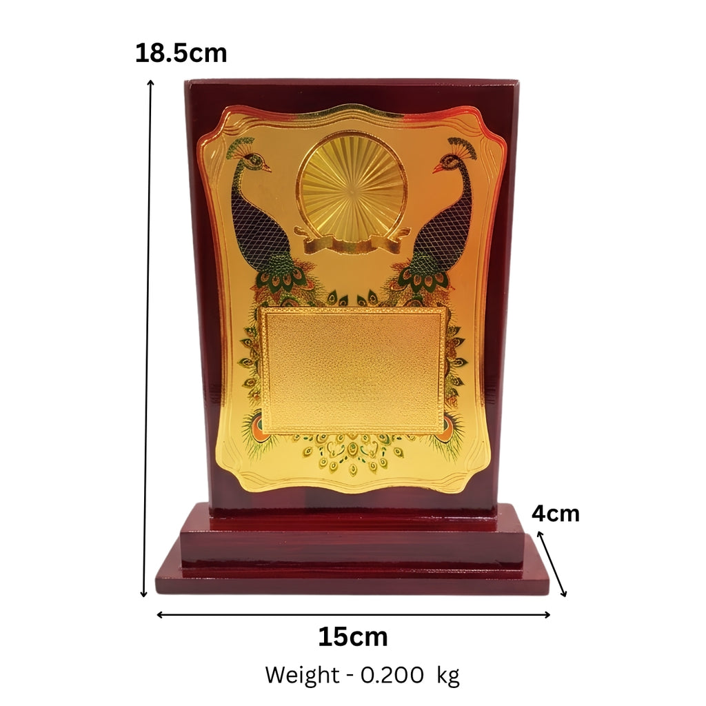 Traditional Indian Twin Peacock & Ashoka Chakra  Memento M-582-A