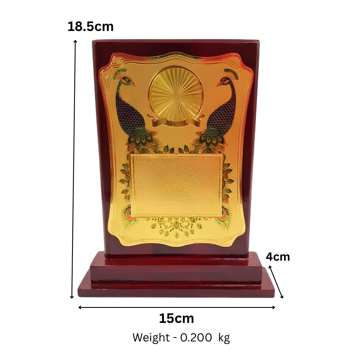 Traditional Indian Twin Peacock & Ashoka Chakra  Memento M-582-A
