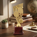 Golden Table Tennis Fiber Trophy – Ping Pong Match Memento M-611-A