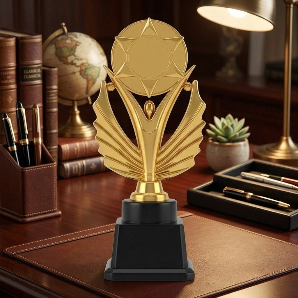 Victory Star Winged Golden Fiber Award Trophy M-651