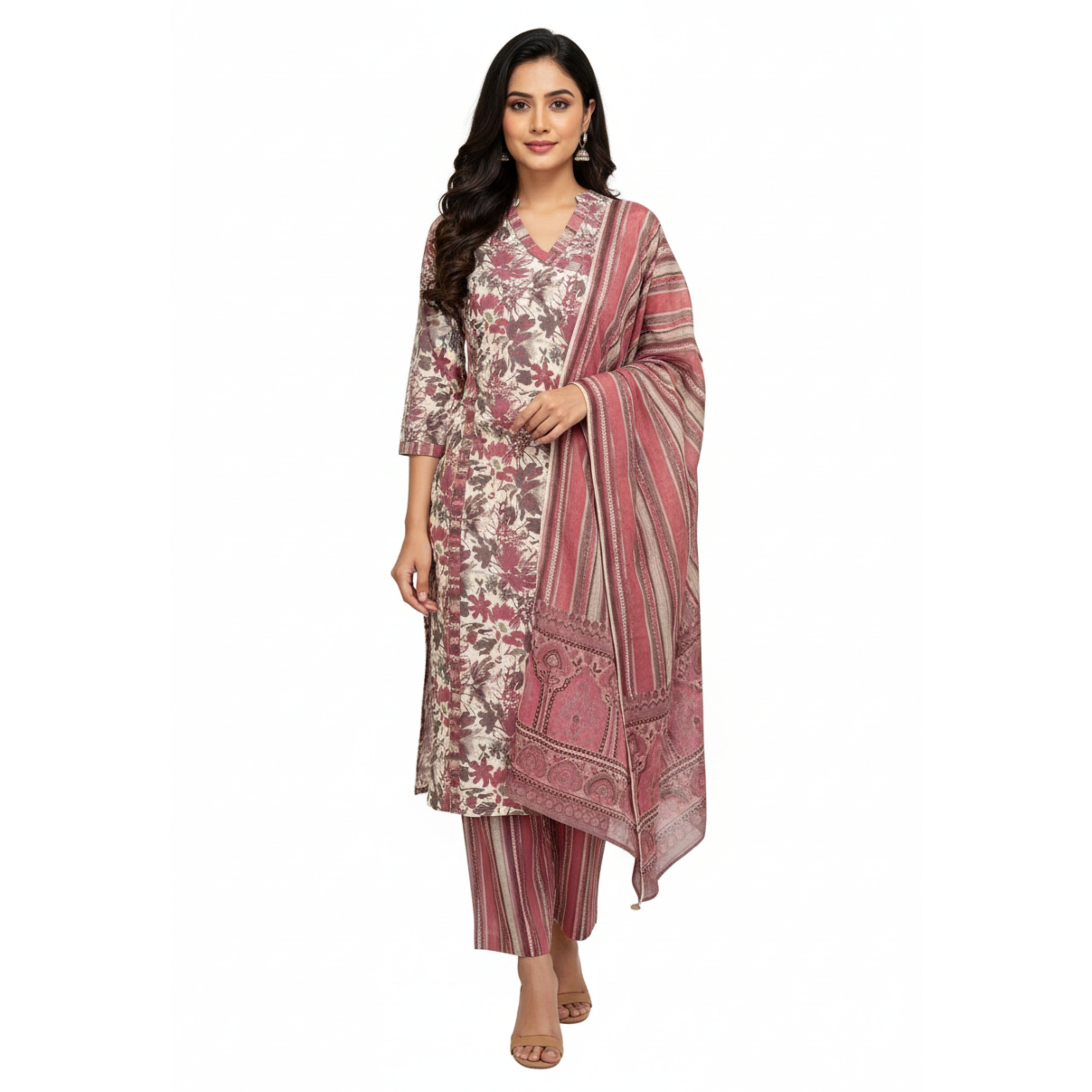 CraftEarth Angrakha Kurta Set for Women K-D169
