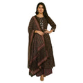 CraftEarth Hand Block Printed Anarkali Suit Sets with Dupatta for women K-D182