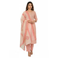 CraftEarth Ethnic Peach Cotton Suit Set with Dupatta for Women K-D178