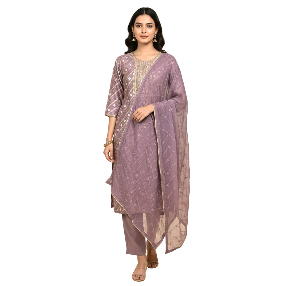 CraftEarth Ethnic Party Wear Suit Set with Matching Dupatta for Women K-D136
