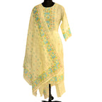 CraftEarth Women's Ethnic Off-White Suit Set with Matching Dupatta K-D144