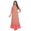 CraftEarth Women’s Peach Sharara Set for Women K-D140