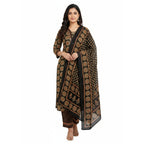 CraftEarth Women's Readymade Suit Set with Matching Dupatta K-D143