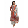 CraftEarth Floral Printed Cotton Suit Set with Dupatta for Women K-D179