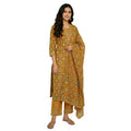 CraftEarth Mustard-Yellow Cotton Suit Sets with Dupatta for Women K-D137