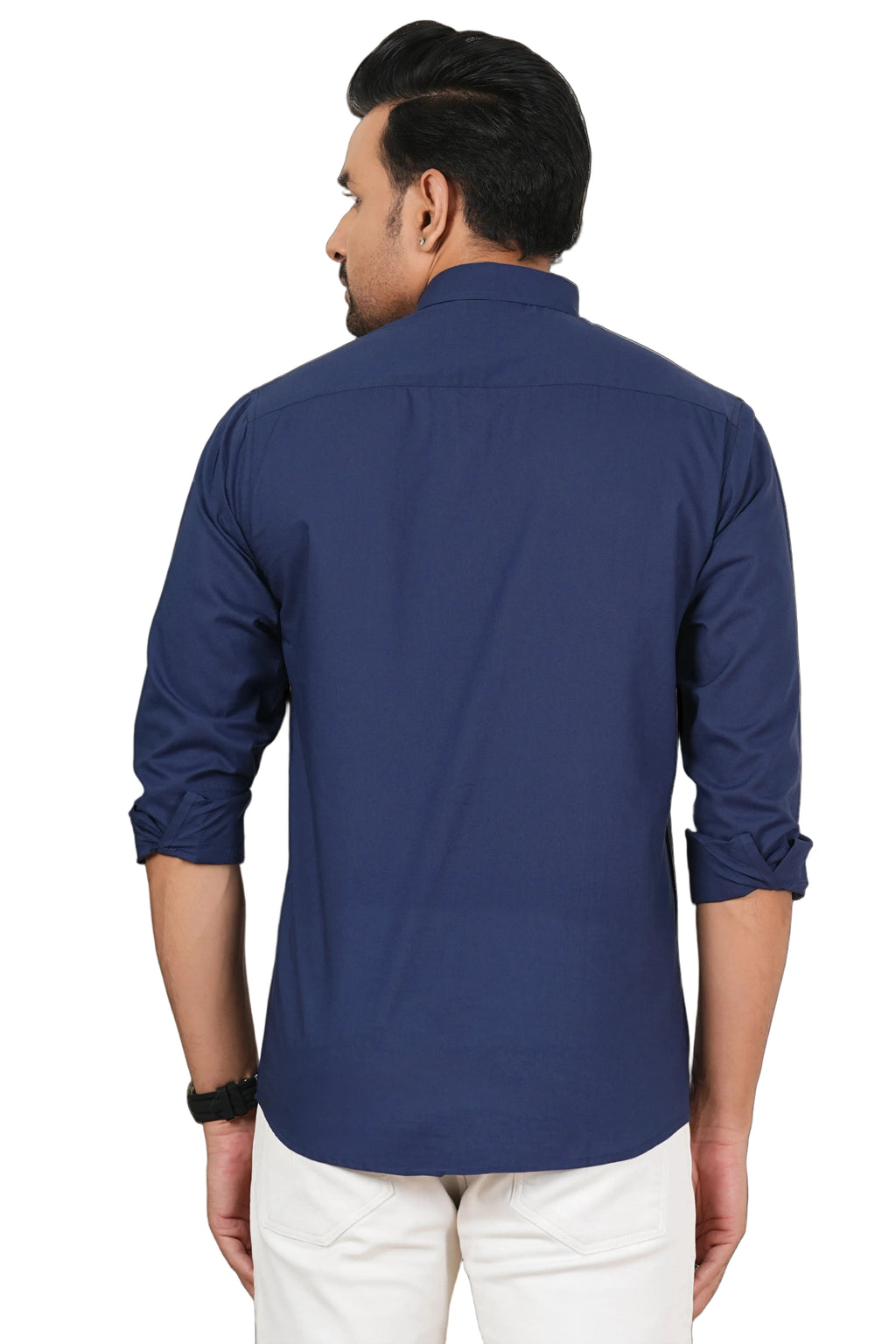 Men's Solid Navy Blue Regular Fit Casual Shirt FS-C36