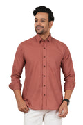 Men's Solid Terracotta Pink Regular Fit Casual Shirt FS-C10