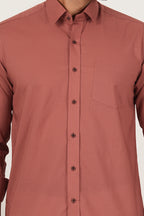 Men's Solid Terracotta Pink Regular Fit Casual Shirt FS-C10