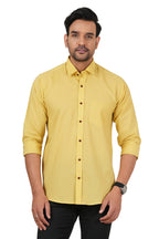 Men's Solid Mustard Yellow Regular Fit Casual Shirt FS-C21