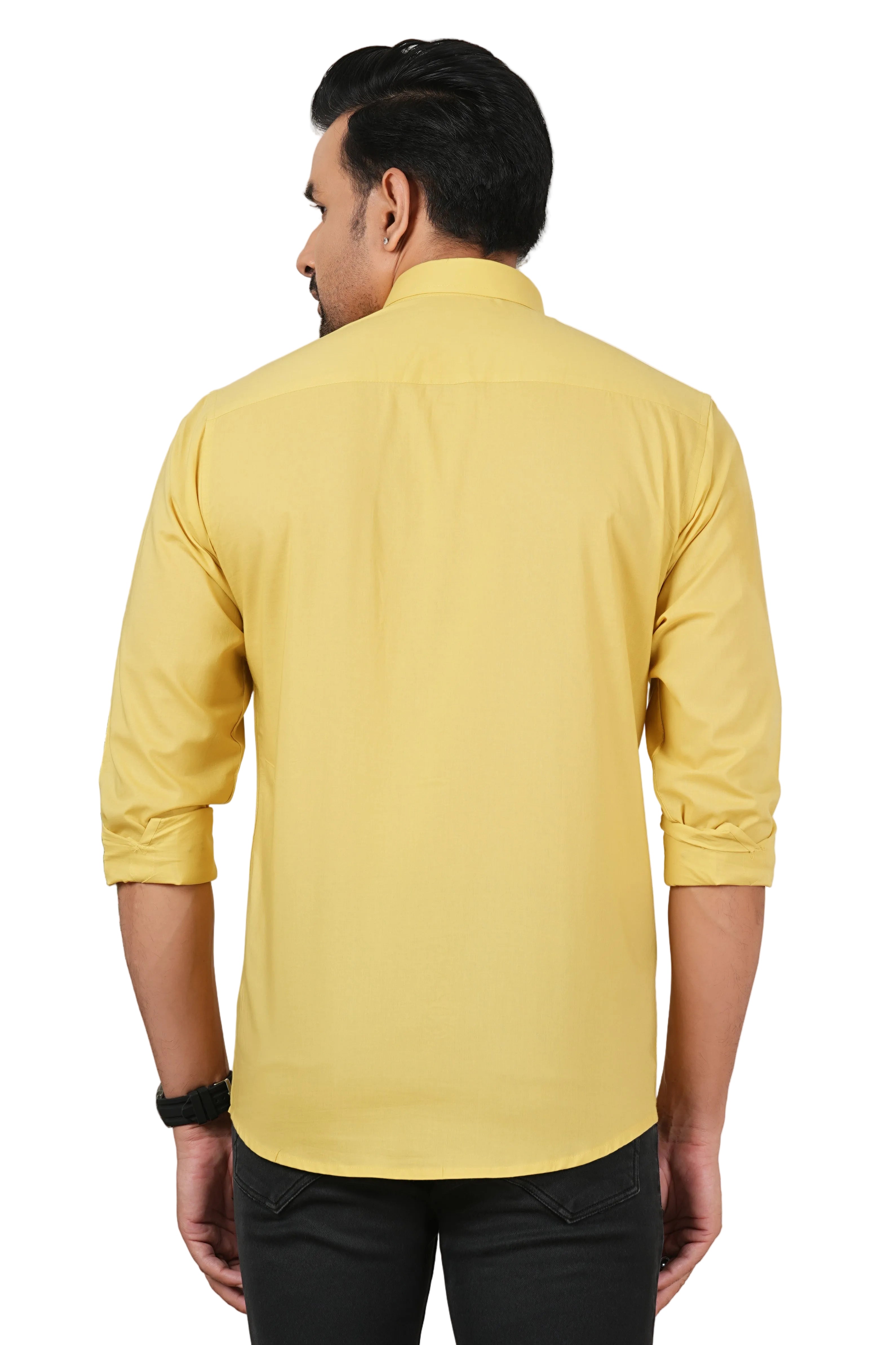 Men's Solid Mustard Yellow Regular Fit Casual Shirt FS-C21