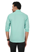 Men's Solid Aqua Blue Regular Fit Casual Shirt FS-C37