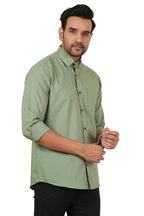 Men's Solid Olive Mint Regular Fit Casual Shirt FS-C17