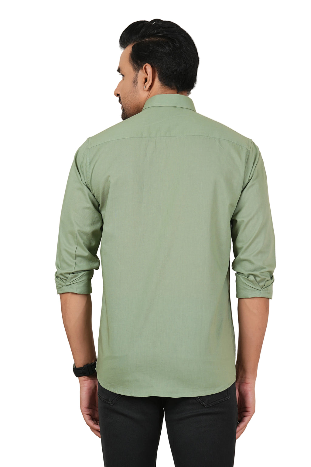 Men's Solid Olive Mint Regular Fit Casual Shirt FS-C17
