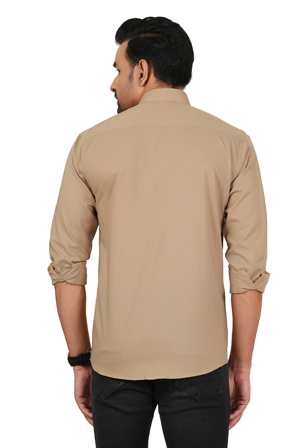 Men's Solid Beige Regular Fit Casual Shirt FS-C13