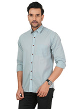 Men's Premium Regular Fit Solid Casual Shirt in Mint Blue / FS-C6