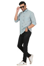 Men's Premium Regular Fit Solid Casual Shirt in Mint Blue / FS-C6