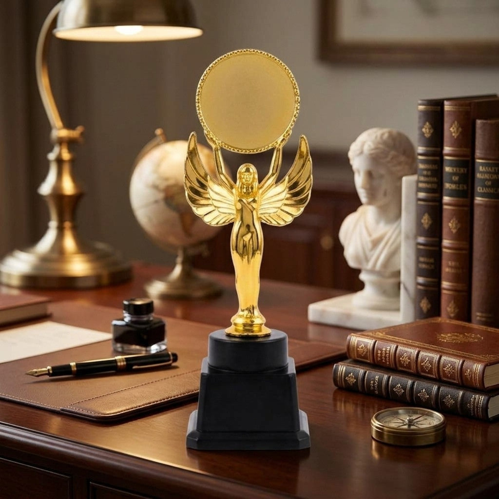 Premium Golden Winged Angel Victory Award Trophy (Fiber Memento) M-658