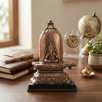 Handcrafted Gunmetal Copper Finish Shiva Lingam with Ganesha Idol G-5-A