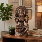 Handcrafted Metallic Copper Finish Lakshmi Idol – Spiritual Decor Artifact G-84-C