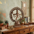 Divine Lord Shiva Natraj Statue in Gunmetal Copper Tone – Spiritual Art Masterpiece G-249-A