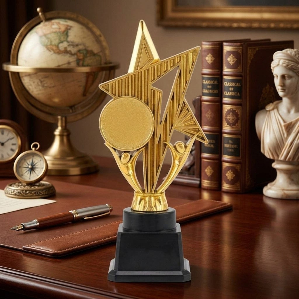 Elegant Golden Star Success Excellence Award Trophy (Fiber Memento) M-654
