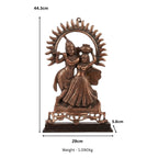 Handcrafted Antique Copper Gunmetal Radha Krishna Deity Figurine G-186-A