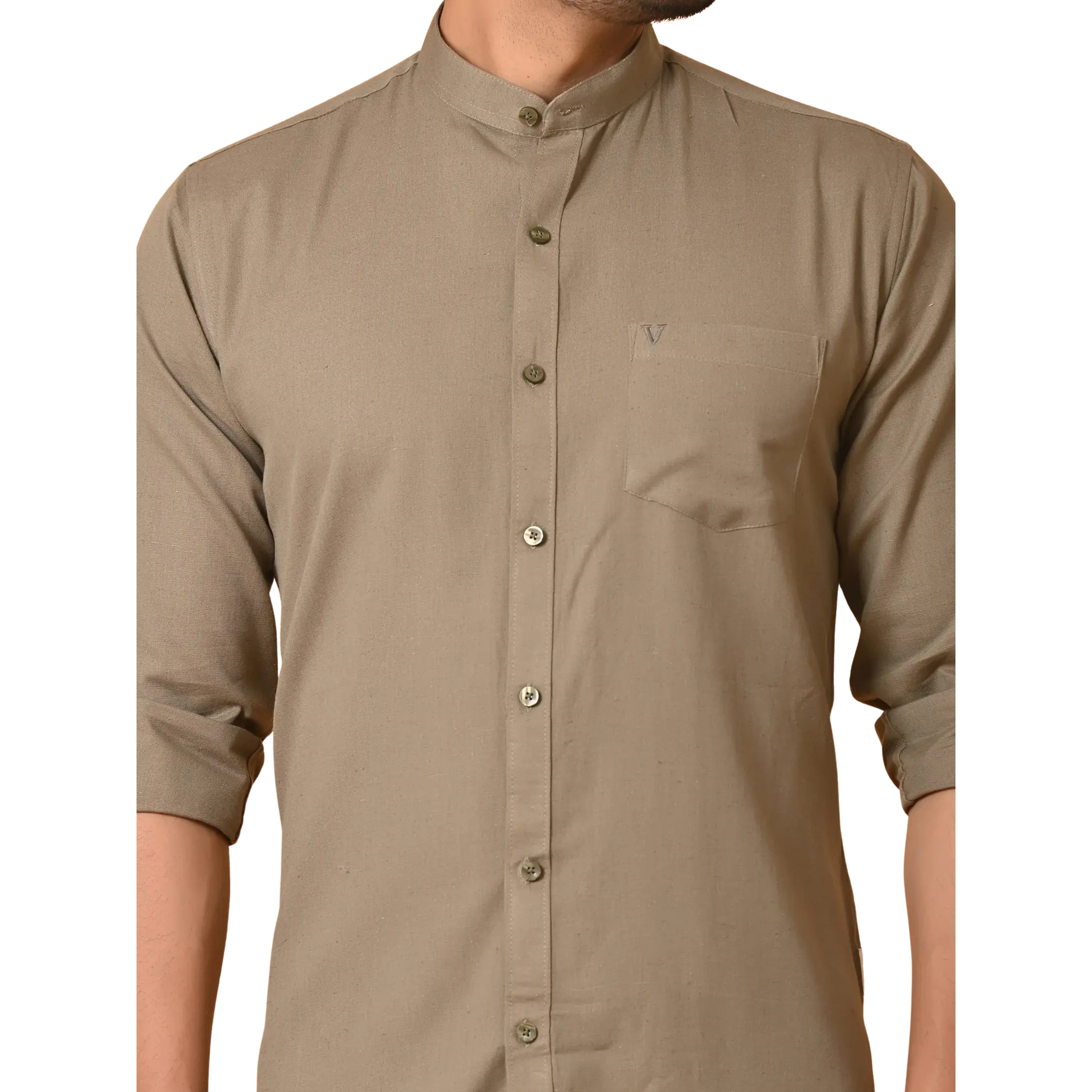 CraftEarth's Men's Chocolate Brown Solid Shirt - FS - C5