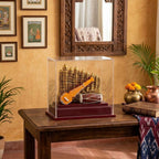Handcrafted Indian Classical Music & Heritage Souvenir Display Case | Featuring Gwalior Fort & Miniature Folk Instruments (Ektara/Dotara & Dholak) GC-W-169-C