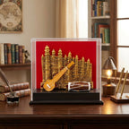 Exquisite Handcrafted Indian Miniature Musical Instrument Showpiece with Acrylic Display Case GC-W-169-A
