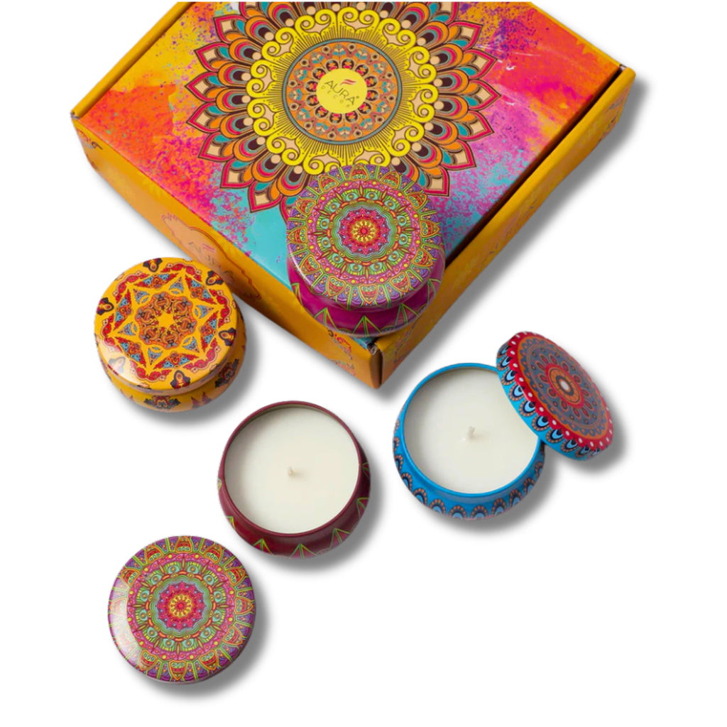 Morrocan Tin Candle Gift Set of 4