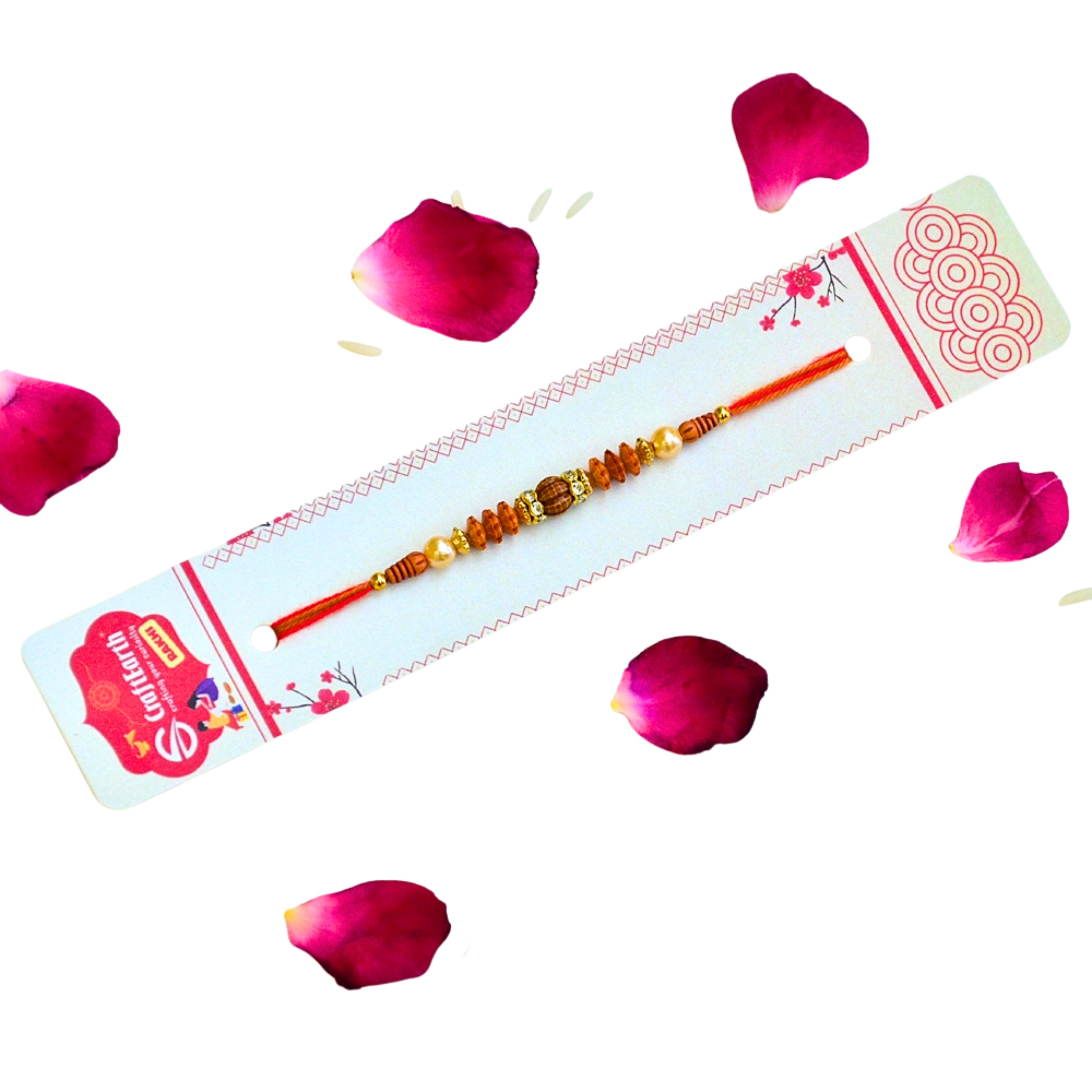 Minimalist Sacred Thread Rakhi with Wooden Bead - RK-305