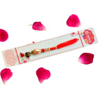 Royal Red Lumba Rakhi with Stone Centerpiece for Bhabhi