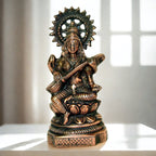 Handcrafted Metal Saraswati Statue - Goddess of Knowledge and Arts G-202-A-WS