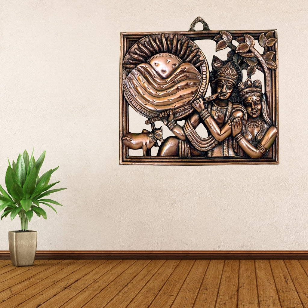 Handcrafted Radha Krishna Metal Wall Hanging G-259-A