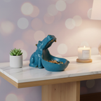 Blue Hippo Decor Item