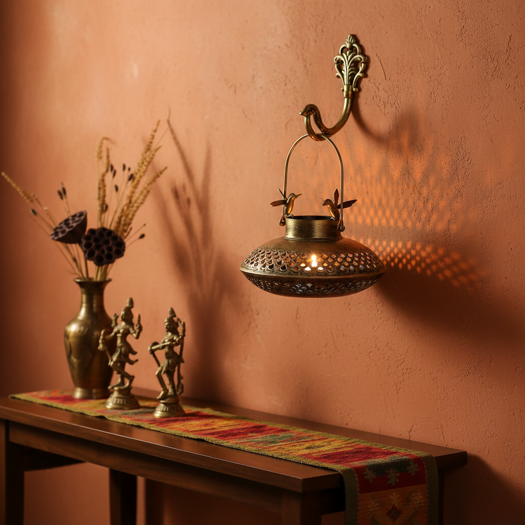 Brass Bird Handi Candle Holder – Wall Hanging Living Room Decor