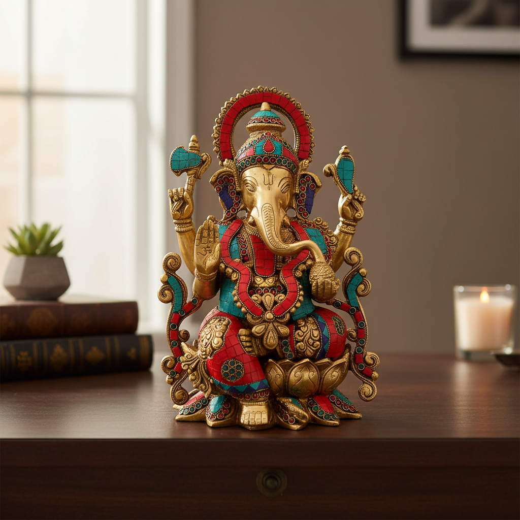 Brass Ganesha Desk Decor