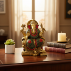 Brass Ganesha Desk Decor